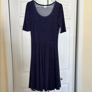 LuLaRoe navy blue dress